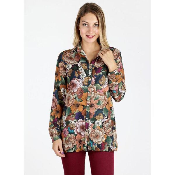 coveri camicia senape a fiori camicie classiche donna giallo taglia s