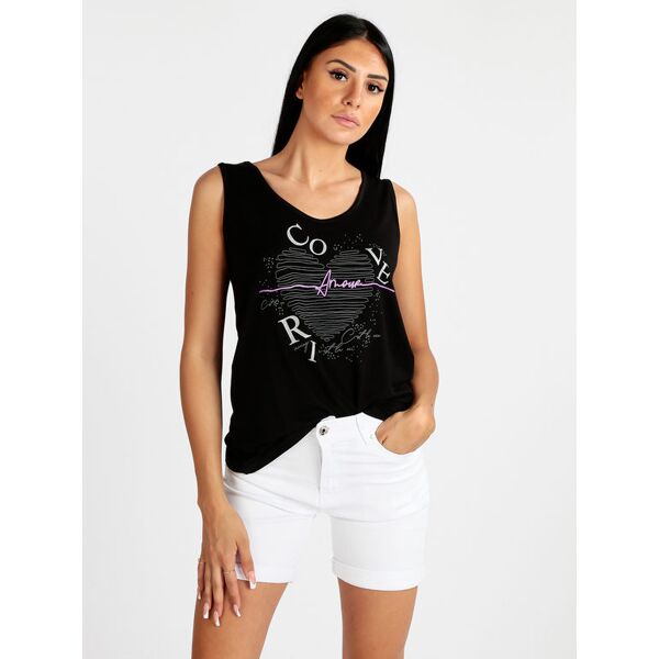 coveri canotta donna con scritte tops donna nero taglia l