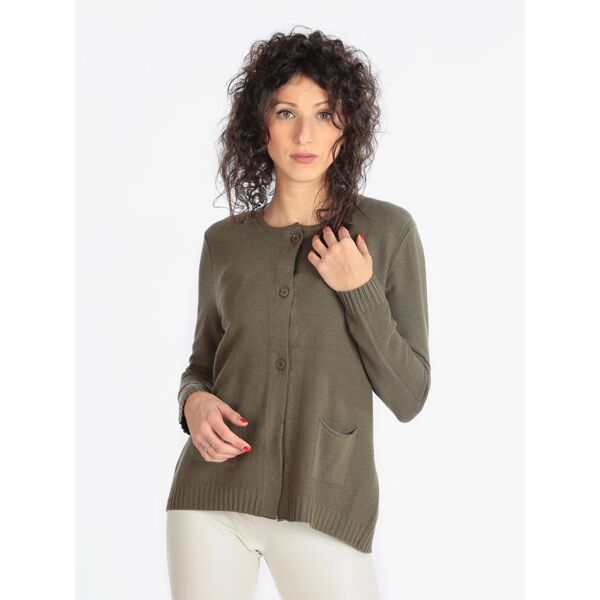 lois & pepe cardigan in maglia lavorata con tasche da donna cardigan donna verde taglia s/m