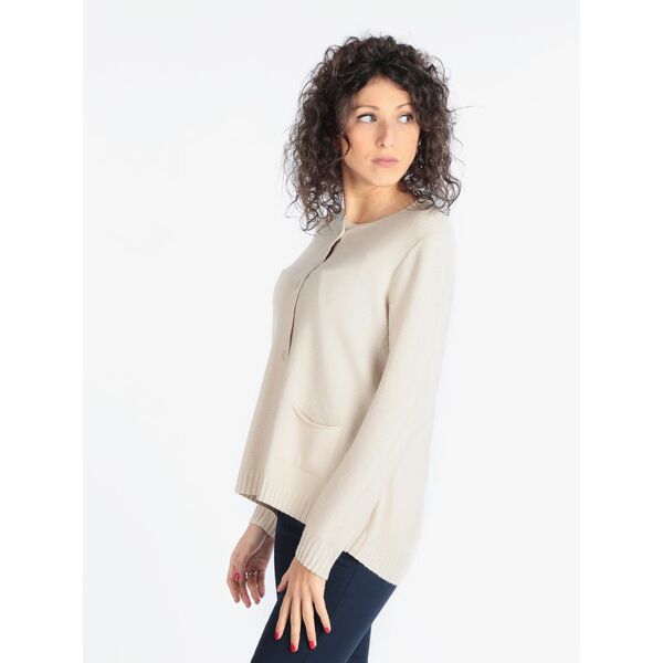 lois & pepe cardigan in maglia lavorata con tasche da donna cardigan donna beige taglia s/m