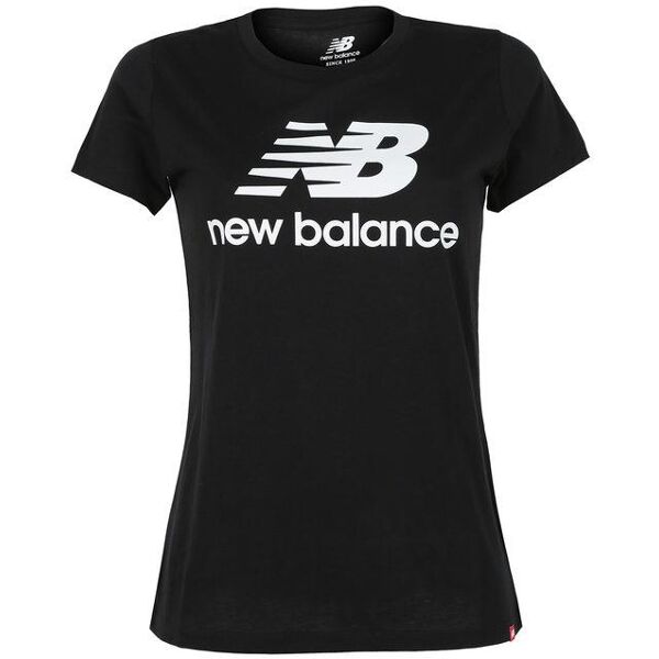 new balance essentials stacked logo t-shirt donna con stampa logo t-shirt manica corta donna nero taglia l