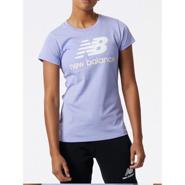 new balance essentials stacked logo tshirt manica corta donna t-shirt manica corta donna viola taglia s