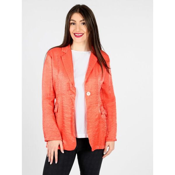 solada giacca elegante effetto raso giacche leggere donna arancione taglia unica