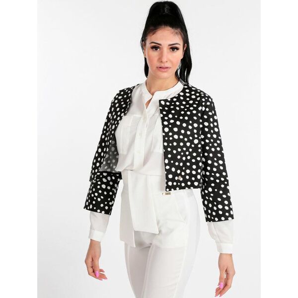 kisha giacchino da donna in cotone con pois blazer donna nero taglia m