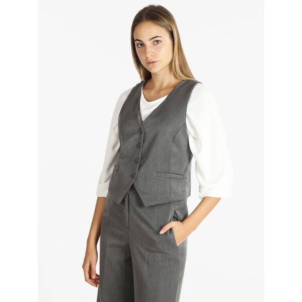 floria gilet classico da donna smanicato donna grigio taglia l