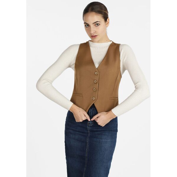 daystar gilet classico da donna smanicato donna marrone taglia s