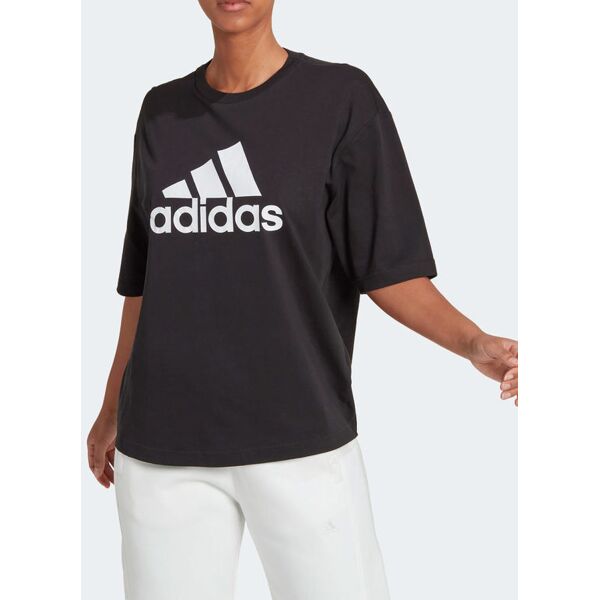 adidas hk0504 t-shirt donna modello oversize t-shirt manica corta donna nero taglia m