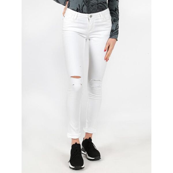 the people rep jeans elasticizzati con strappi jeans slim fit donna bianco taglia 44