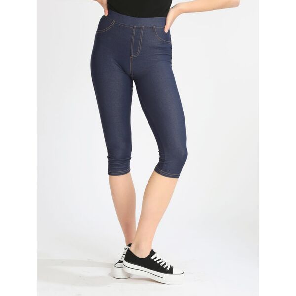 gladys jegging 3/4 donna leggings donna blu taglia m/l