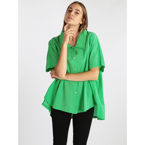 gioya maxi camicia donna con manica a pipistrello bluse donna verde taglia unica