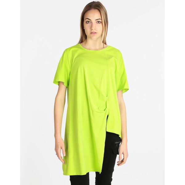 158c maxi t-shirt donna asimmetrica manica corta t-shirt manica corta donna verde taglia unica