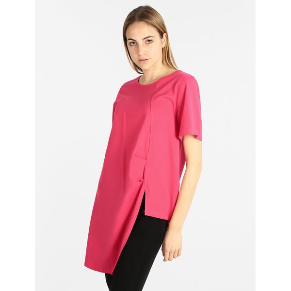 158c maxi t-shirt donna asimmetrica manica corta t-shirt manica corta donna rosso taglia unica