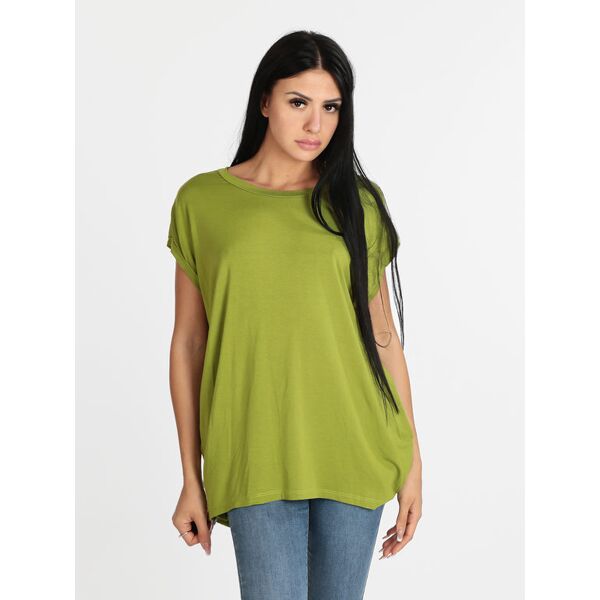 my style maxi t-shirt donna con tasche t-shirt manica corta donna verde taglia unica