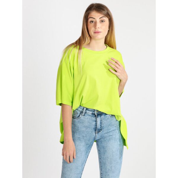 158c maxi t-shirt donna oversize in cotone t-shirt manica corta donna verde taglia unica