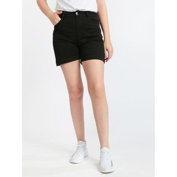 max & liu pantaloncini corti in cotone con risvolti shorts donna nero taglia 42