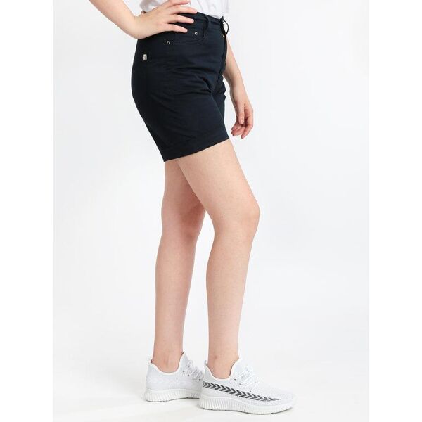 max & liu pantaloncini corti in cotone con risvolti shorts donna blu taglia 42