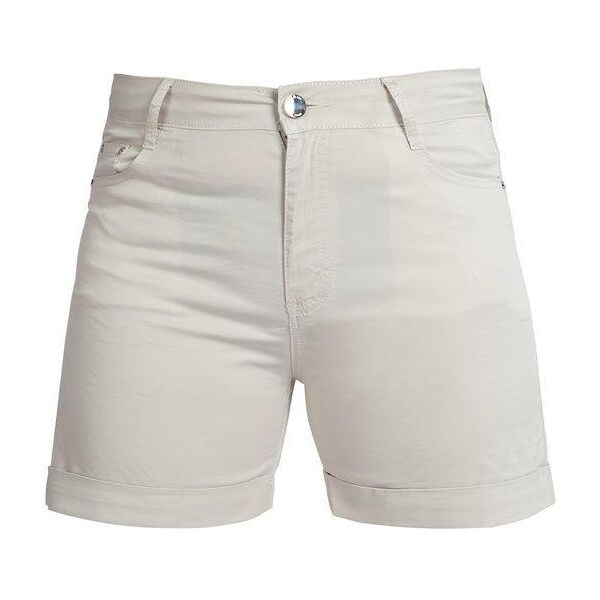 max & liu pantaloncini corti in cotone con risvolti shorts donna beige taglia 42