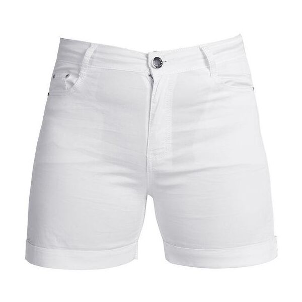 max & liu pantaloncini corti in cotone con risvolti shorts donna bianco taglia 44