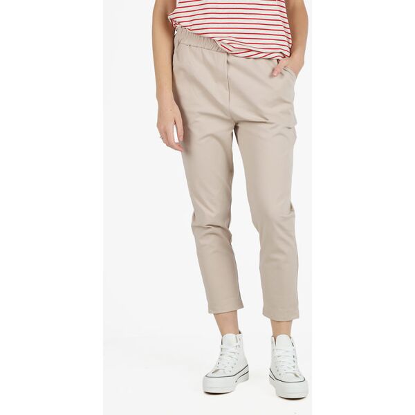 158c pantaloni casual da donna con vita elasticizzata pantaloni casual donna beige taglia unica