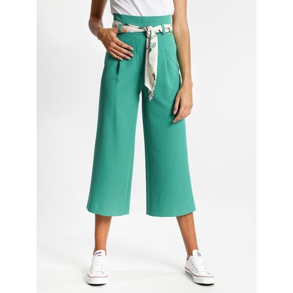 coveri pantaloni culotte gamba ampia pantaloni casual donna verde taglia m