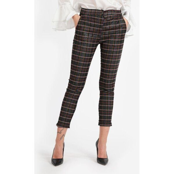 solada pantaloni donna a quadri con zip laterale pantaloni casual donna nero taglia xxl