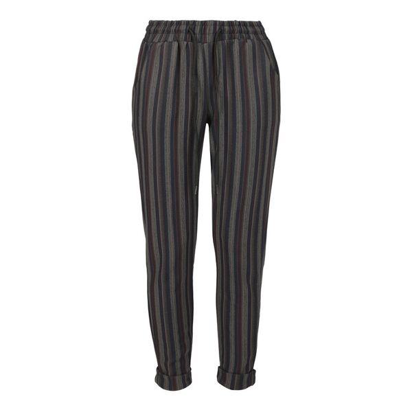 gladys pantaloni donna a righe con interno in pile pantaloni casual donna grigio taglia m/l