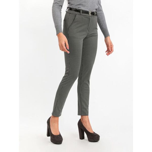 hallure pantaloni donna a sigaretta con cintura pantaloni casual donna grigio taglia s