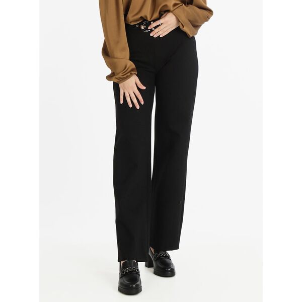 new gj pantaloni donna a zampa con cintura pantaloni eleganti donna nero taglia s