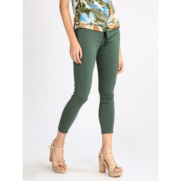 solada pantaloni donna con elastico in vita pantaloni casual donna verde taglia s