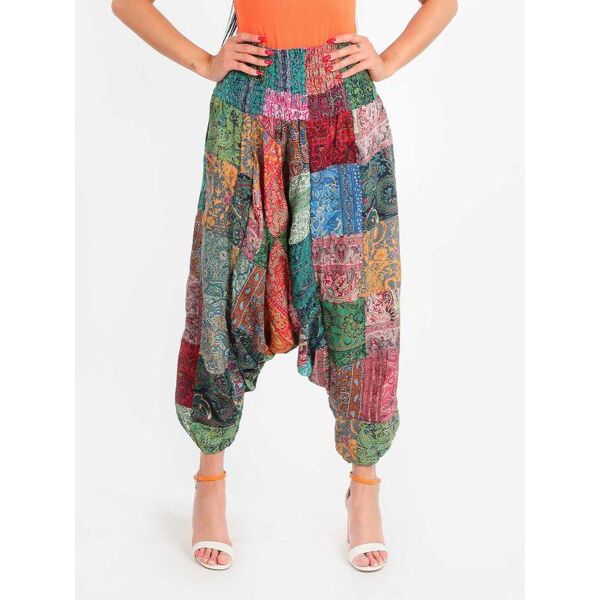 positano pantaloni donna harem con cavallo basso pantaloni casual donna multicolore taglia unica