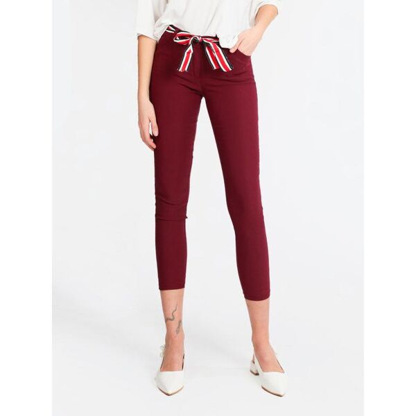 solada pantaloni elasticizzati a sigaretta pantaloni casual donna rosso taglia m