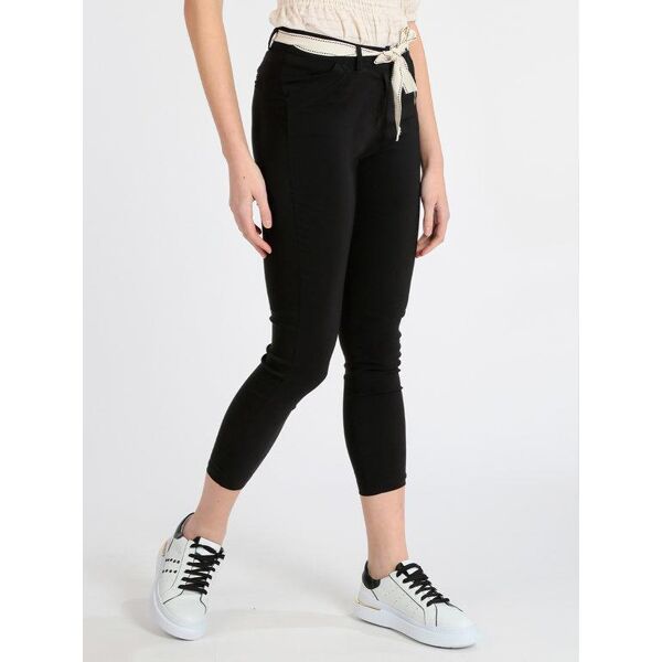 solada pantaloni elasticizzati aderenti pantaloni casual donna nero taglia s