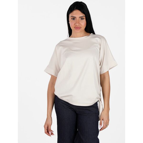 unique t-shirt donna con anello laterale t-shirt manica corta donna beige taglia unica