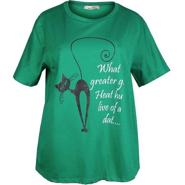 h20 t-shirt donna con scritta taglie forti taglie forti donna verde taglia unica