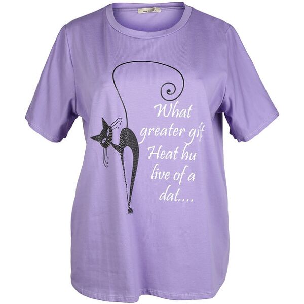 h20 t-shirt donna con scritta taglie forti taglie forti donna viola taglia unica