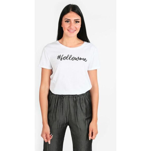 the people rep t-shirt donna in cotone con scritta t-shirt manica corta donna bianco taglia m