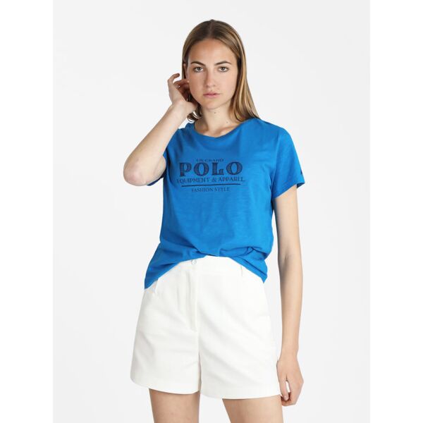 u.s. grand polo t-shirt manica corta donna con scritta t-shirt manica corta donna blu taglia s