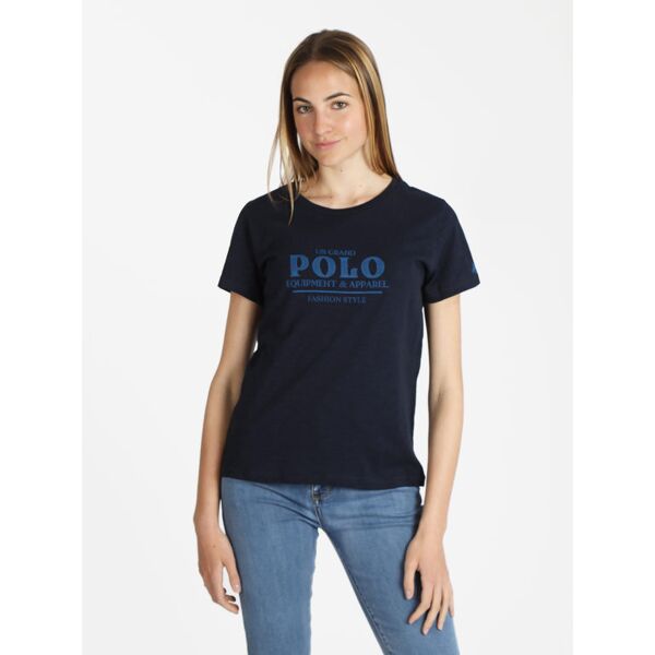 u.s. grand polo t-shirt manica corta donna con scritta t-shirt manica corta donna blu taglia m
