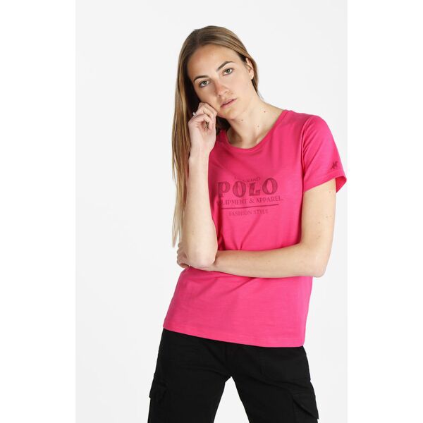 u.s. grand polo t-shirt manica corta donna con scritta t-shirt manica corta donna fucsia taglia l