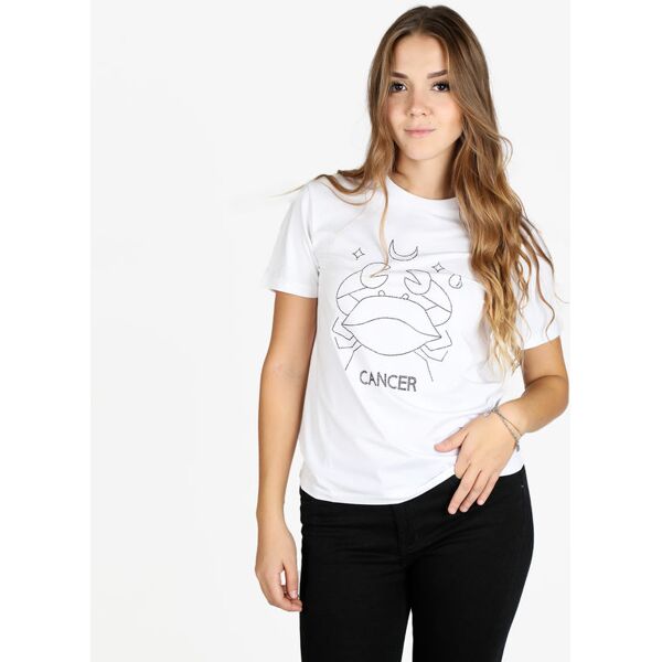 solada t-shirt manica corta donna segno zodiacale cancro t-shirt manica corta donna bianco taglia xxl