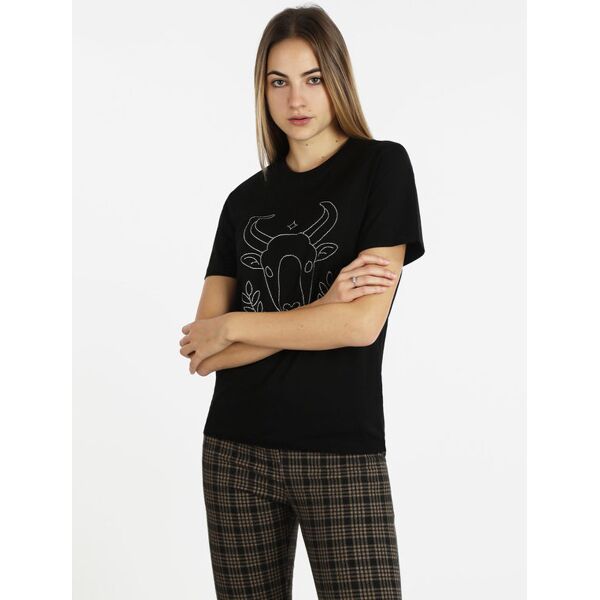 solada t-shirt manica corta donna segno zodiacale toro t-shirt manica corta donna nero taglia xxl