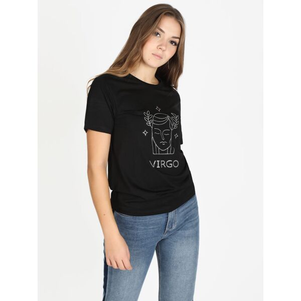 solada t-shirt manica corta donna segno zodiacale vergine t-shirt manica corta donna nero taglia xl