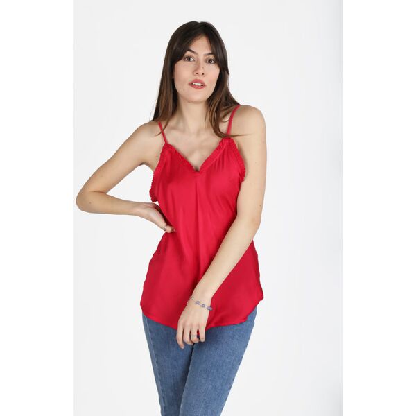 hdl milano top donna con scollo a v tops donna rosso taglia unica