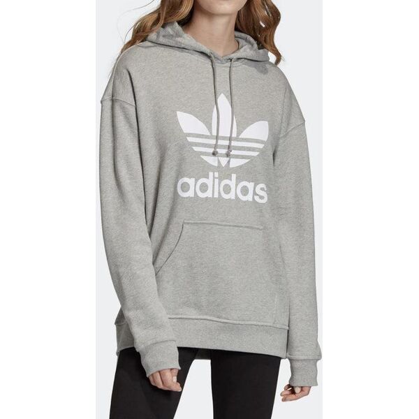 adidas trefoil hoodie fm3304 felpa con cappuccio felpe donna grigio taglia 40