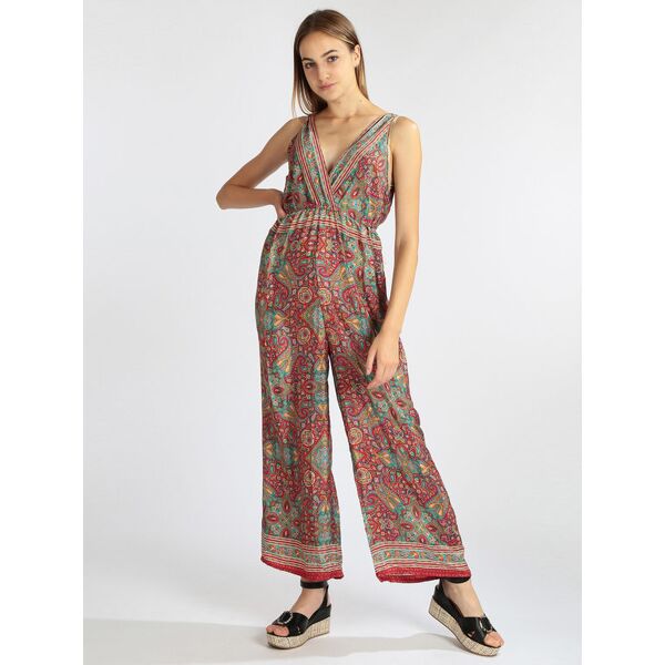 bohoo fashion tuta lunga jumpsuit a zampa jumpsuit donna rosso taglia unica