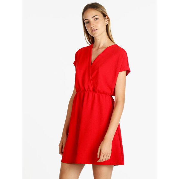 daystar vestito donna con scollo a portafoglio vestiti donna rosso taglia unica