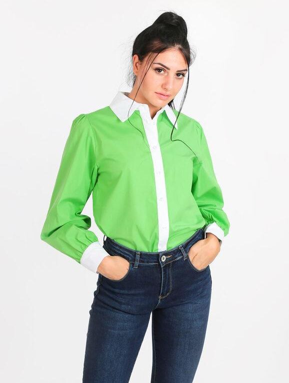 lumina camicia donna classica in cotone camicie classiche donna verde taglia s