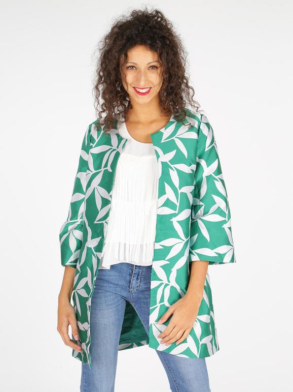 sweet cappotto primaverile a fantasia verde cappotto classico donna verde taglia m