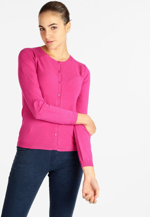 lois & pepe cardigan girocollo da donna con bottoni cardigan donna fucsia taglia s/m