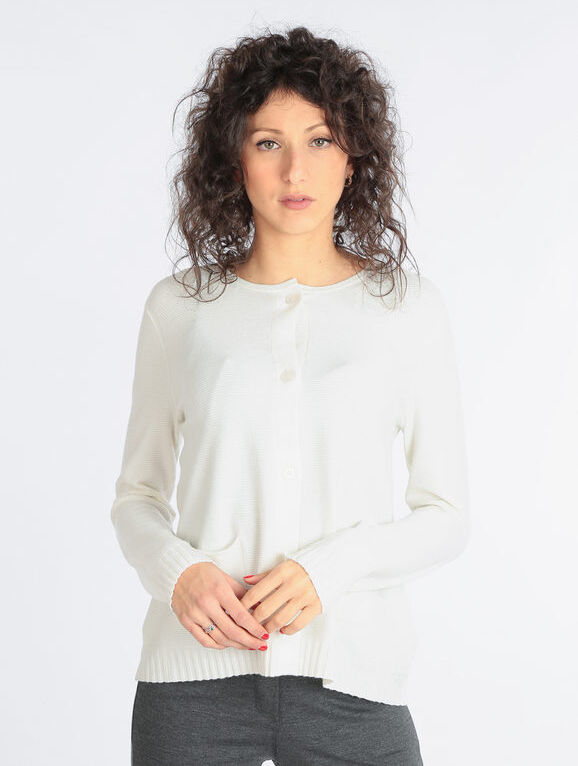 lois & pepe cardigan in maglia lavorata con tasche da donna cardigan donna bianco taglia s/m